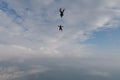 Freefly skydiving. Amazing sky. Flying people. Royalty Free Stock Photo