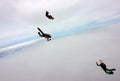 Skydivers having fun at the skies Royalty Free Stock Photo