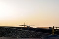 Skydivers preparing to parachute from a plane in Dubai. Royalty Free Stock Photo