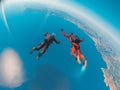 Skydiving Adventure Above the Coastline Royalty Free Stock Photo