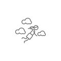 Skydiving, adventure icon. Element of adventure icon. Thin line icon for website design and development, app development. Premium Royalty Free Stock Photo