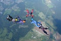 Skydiving. Formation. Relative work. Training. Royalty Free Stock Photo