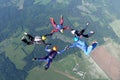 Skydiving. Formation. Relative work. Training. Royalty Free Stock Photo