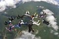 Skydiving formation Royalty Free Stock Photo