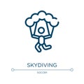 Skydiving icon. Linear vector illustration from sports collection. Outline skydiving icon vector. Thin line symbol for use on web