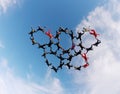 Skydiving large group formation Royalty Free Stock Photo