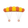 Skydiving parachute icon flat isolated vector