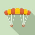 Skydiving parachute icon, flat style