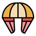 Skydiving parachute icon color outline vector