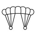 Skydiving parachute icon, outline style Royalty Free Stock Photo