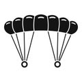 Skydiving parachute icon, simple style