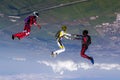 Skydiving photo. The concept of active recreation. Royalty Free Stock Photo