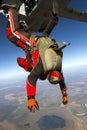 Skydiving photo. Tandem jump in freefall.