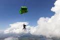 Skydiving photo. Tandem jump in freefall.