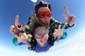Skydiving tandem big head Royalty Free Stock Photo