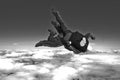 Skydiving tandem black and white no face