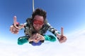 Skydiving tandem signs Royalty Free Stock Photo