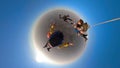 Skydiving tandem small planet Royalty Free Stock Photo