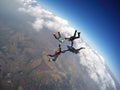 Skydiving team work star formation Royalty Free Stock Photo