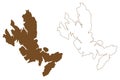 Skye island United Kingdom of Great Britain and Northern Ireland, Inner Hebrides, Scotland map vector illustration, scribble