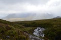 Moorlands, boglands, peatlands, glens and hills in the isle of Skye, Scotland