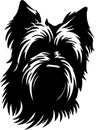 Skye Terrier Black Silhouette Generative Ai