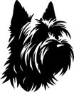 Skye Terrier Black Silhouette Generative Ai