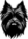 Skye Terrier Black Silhouette Generative Ai