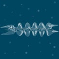 Skyfish transparent vector illustration | 3d air rod isolated on dark background
