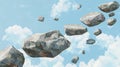 Skyhigh stone path creating a floating walkway above clouds