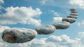 Skyhigh stone path creating a floating walkway above clouds
