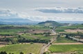 A skyine of vineyards in Rioja, SPain Royalty Free Stock Photo