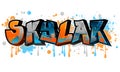 Skylar - Graffiti Styled Urban Street Art Tagging Name Design