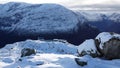 Skylift from Mount Hoven top in Loen in Vestland in Norway Royalty Free Stock Photo