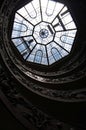 The skylight above the spiral staircase within the Vatican Museums in Rome