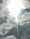 Skylight coming from cloudy clouds Royalty Free Stock Photo