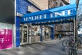 Skylight Diner, entrance to the popular eatery situated in West Side of Midtown Manhattan, New York City, NY, US Royalty Free Stock Photo