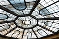 Skylight in a vatican museums. Glass ceiling of the spiral staircase