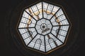 Skylight in a vatican museums. Glass ceiling of the spiral staircase