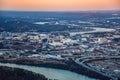 Skyline Aerial of Downtown Chattanooga, Tennessee, TN, USA Royalty Free Stock Photo