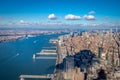 Skyline aerial view of Manhattan with skyscrapers and Hudson River - New York, USA Royalty Free Stock Photo