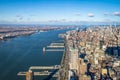 Skyline aerial view of Manhattan with skyscrapers and Hudson River - New York, USA Royalty Free Stock Photo