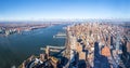 Skyline aerial view of Manhattan with skyscrapers and Hudson River - New York, USA Royalty Free Stock Photo