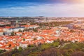 Skyline aerial view of Prague old town, Charles bridge, Prague C Royalty Free Stock Photo