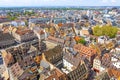 Skyline aerial view of Strasbourg old town, France Royalty Free Stock Photo