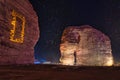 Skyline of the ancient Elephant rock against the starry night sky in Al-Ula, Saudi Arabia Royalty Free Stock Photo