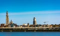 Skyline in Antwerp city in Belgium