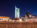 Skyline Augustusplatz in Leipzig at night Royalty Free Stock Photo