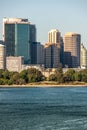 Skyline behind Government House park, Sydney, Australia Royalty Free Stock Photo