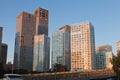 Skyline of Beijing CBD in sunset Royalty Free Stock Photo